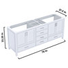 Jacques 80" White Vanity Cabinet Only
