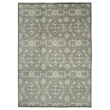 Rug N Carpet - Handmade Oriental 9' 9" x 13' 9" One-of-a-Kind Grey Oushak Rug