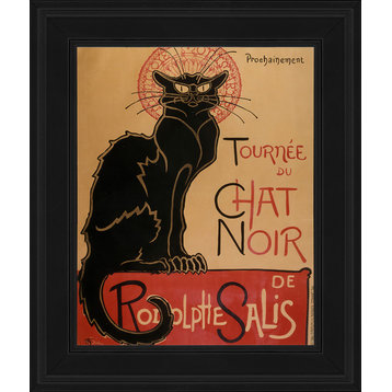 La Pastiche Tour of Rodolphe Salis' Chat Noir with Gallery Black Frame,8" x 10"