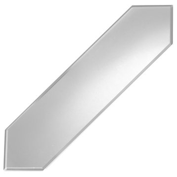 Reflections 3 in x 11.875 in Beveled Glass Mirror Picket Tile in Matte Silver