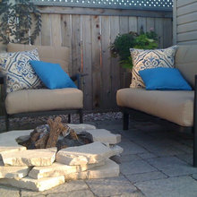 Narrow townhome backyard