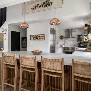 Kitchen peninsula, wine fridge — Nixon II, Reno interior design by Find Design