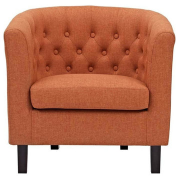 Nicole Upholstered Fabric Armchair, Orange
