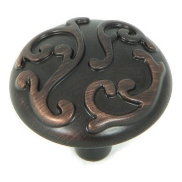 Stone Mill Hardware -Meadow Brook Oil Rubbed Bronze Ivy Cabinet 1 1/8" Knob