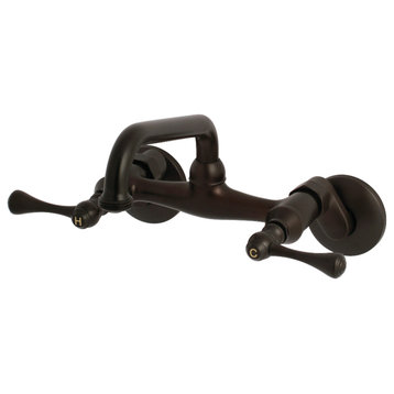 Kingston Brass 2-Handle Wall Mount Laundry Faucet, Oil Rubbed Bronze