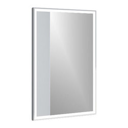 ADM Bathroom Design - ADM Rectangular Wall Mounted Framed LED Mirror, Matte White, 24" - Bathroom Mirrors