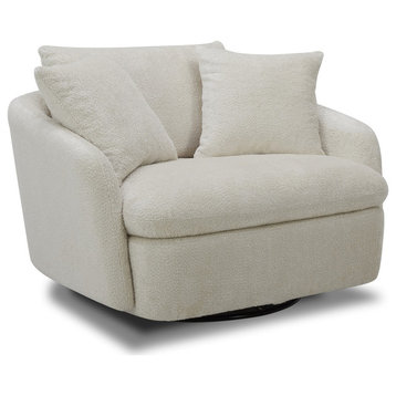 Parker Living Boomer  Large Swivel Chair With 2 toss plws, Utopia Sand