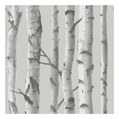 Scandinavian Wallpaper Houzz Uk Wallpops Mountain Birch Wallpaper