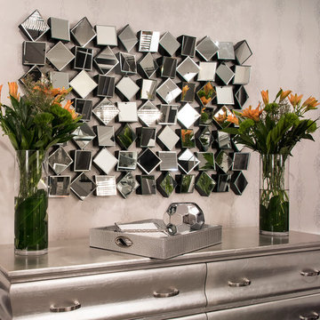 Modern Silver, White and Black Dining Room