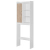 Better Home Products Ace Over-The-Toilet Storage Shelf In White & Natural Oak