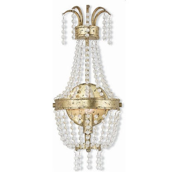 French Country Traditional One Light Wall Sconce-Winter Gold Finish - Wall