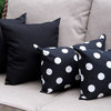 Richloom Solar Black And Polka Dot Black & White Outdoor Throw Pillows, Set of 4