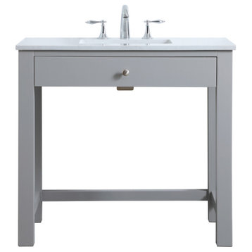 36" ADA Compliant Bathroom Vanity, Grey