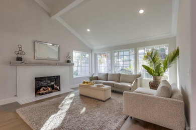 Trendy living room photo in Orange County