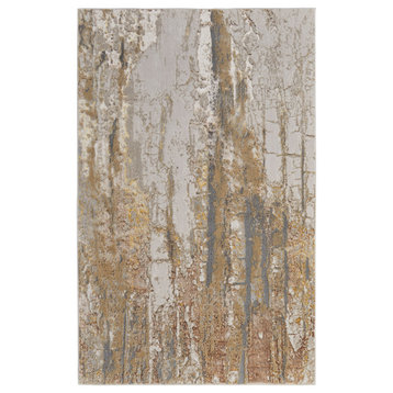 Tripoli Modern Abstract, Ivory/Gold/Brown, 5'x8' Area Rug