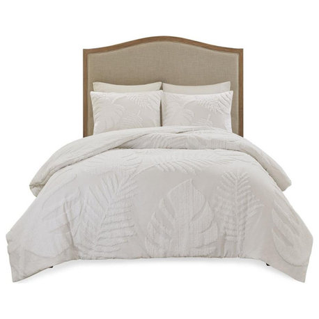 100% Cotton Chenille Palm Duvet Cover Set WithTufted Technique, MP12-6224