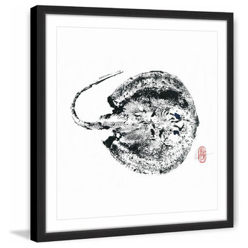 "Stingray Black" Framed Painting Print, 12"x12"