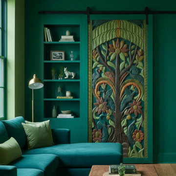 Color-Drenched Doors and Pattern-Driven Spaces