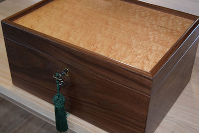 Handcrafted Cigar Humidor in Walnut and Birdseye Maple