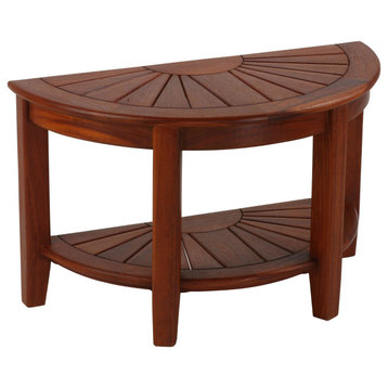 Chesser Solid Wood Half Circle Bench, 17"