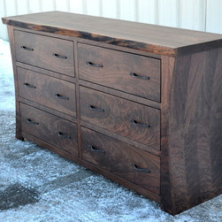 Walnut Dresser with Curved Sides - Dressers