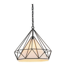 1 Light Down Pendant With Black Finish