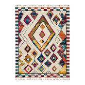 Nourison Moroccan Casbah Ivory and Multicolor Area Rug, 7'10"x10'6"