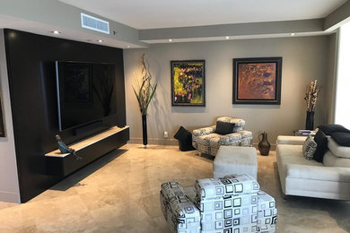 Inspiration for a modern family room remodel in Miami