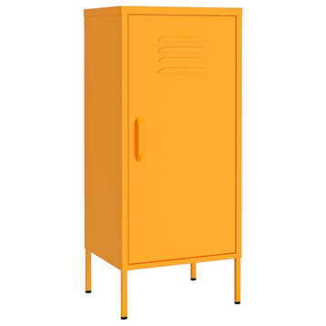 vidaXL Storage Cabinet File Cabinet with Shelves for Office Mustard Yellow Steel