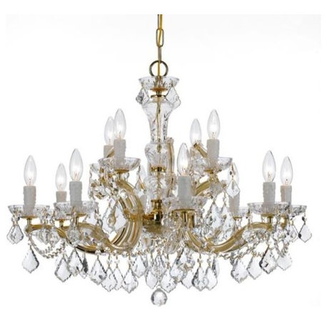 Crystorama 4479-GD-CL-I Maria Theresa - Twelve Light 2-Tier Chandelier