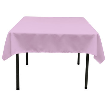 LA Linen Square Polyester Poplin Tablecloth, Lilac, 52"x52"