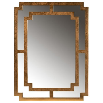 Baxton Studio Dayana Antique Gold Finished Wood Accent Wall Mirror