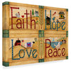 Cheryl Bartley 'Faith Love Hope Peace' Canvas Art, 24"x18"