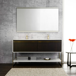 Deco Collection - 60''  Floor-mounted vanity in Torrefied Eucalyptus - Bathroom Vanities And Sink Consoles