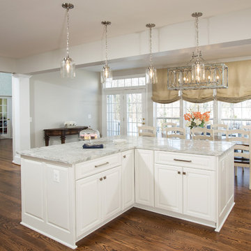 Kitchen Update Done in a Painted White and Stone Stain on Maple