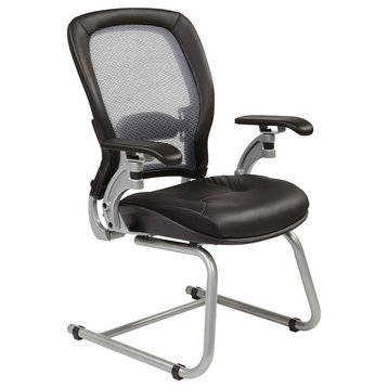 Professional Airgrid Back Visitors Chair With Platinum Accents