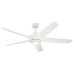 Kichler - Kichler 1-LT LED 52" Kapono Fan 330089WH - White - Kapono 52" LED Ceiling Fan in a White finish with Frosted White Polycarbonate Lens comes with 4 trim ring finishes that can be switched out to create your own unique mixed finish look. With its streamlined design and multiple trim ring options, you are sure to create the perfect look in any room.