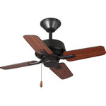Progress Lighting - Drift 4-Blade 32" Ceiling Fan, Architectural Bronze - Enhance your home with the perfect mix of form and function with the 32" four-blade Drift fan. Ideal for smaller spaces, such as closets, mudrooms and laundry rooms, Drift features a powerful motor and a steep pitch to circulate a lot of air within a smaller space. Drift offers a dual mount system and a three-speed pull chain fan switch, as well as an on/off pull chain switch to operate the light.