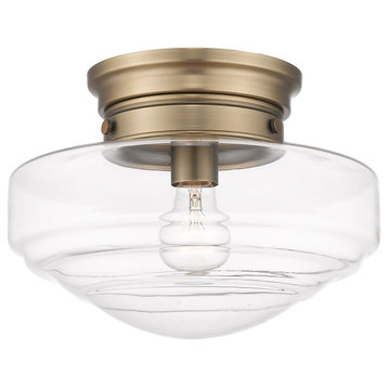 Golden Lighting 0508-SF Ingalls 12"W Semi-Flush Ceiling Fixture - Modern Brass