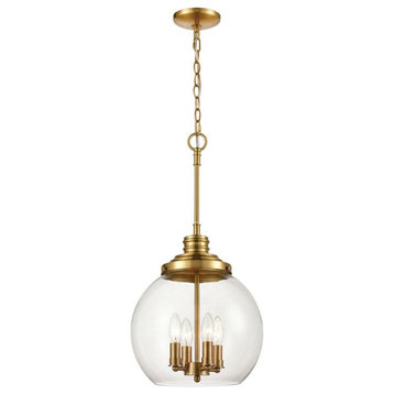4 Light Pendant in Transitional Style - 25 Inches tall and 13 inches