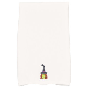 Peek A Boo Witch 18"x30" Cream Halloween Print Kitchen Towel