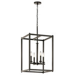 Kichler - Kichler 43998 Crosby 4 Light 16"W Taper Candle Single Pendant - Olde Bronze - Features Streamlined and simple, This Crosby foyer pendant delivers clean lines for a contemporary style Constructed from steel (4) 60 watt maximum candelabra (E12) bulbs required ETL rated for dry locations Dimensions Fixture Height: 31" Maximum Hanging Height: 105" Width: 16" Depth: 16" Chain Length: 72" Wire Length: 14" Canopy Width: 5" Electrical Specifications Max Wattage: 240 watts Number of Bulbs: 4 Max Watts Per Bulb: 60 watts Bulb Base: Candelabra (E12) Bulbs Included: No