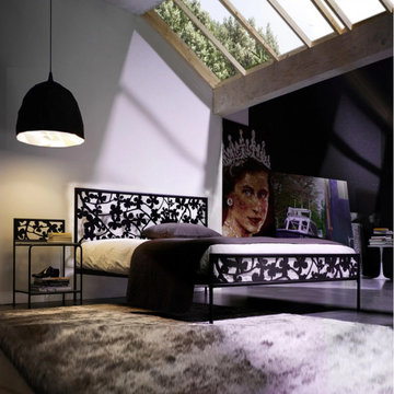 Flower laser cut wrought iron bed by Cosatto Letti