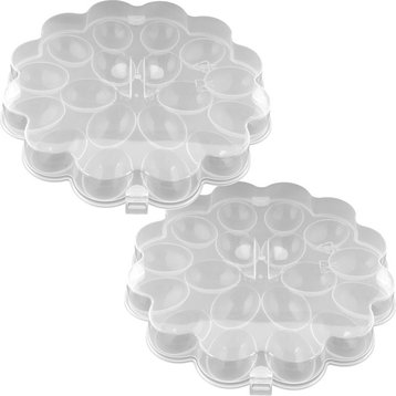 Set of 2 Deviled Egg Trays with Snap-On Lids