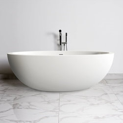 LUSSO STONE MARDAN SOLID SURFACE FREESTANDING STONE RESIN BATH 1760 - Products