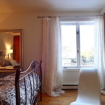 Home-made cherry panels bedroom with secret passage