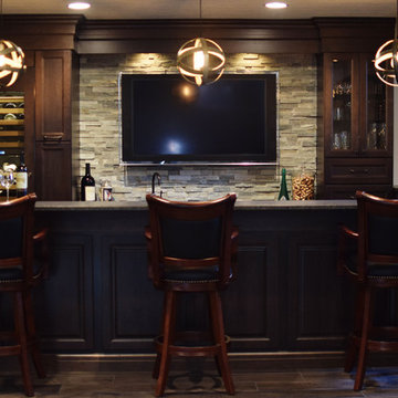 Refined and Rustic Basement