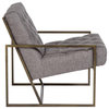 Occasional Chair COLTON Aged Bronze Metal Upholstery Brass Fabr