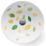 bathco - Aires White Porcelain Decorated Bathroom Vessel Sink - This product is available as pre-order only. Lead time: 8 weeks