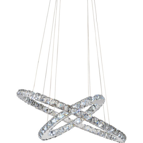 Ring LED Chandelier, Chrome